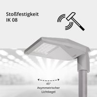 Straßenleuchte 9200 MIG 1 (ME) 80W 3000K CRI 70 Silber asymmetrisch breitstrahlend on/off - Bild 7