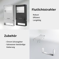 Flutlichtstrahler 7027 POLAR 2 (RR) 100W 4000K Silber asymmetrisch tiefstrahlend on/off - Bild 9