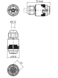 TEC-MAR Quick Connect | Buchse | 16A 250V | IP66 | 1-2,5mm | 5-Polig DALI - Bild 6