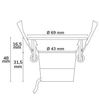 LED Einbaustrahler 60, gold, rund, 5W, CRI90, 3000K, rückversetzt, UGR<12, dimmbar - Bild 3