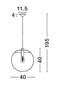 Pendelleuchte OVVIO 50cm - Glaskugel fuer E27 - Bild 4