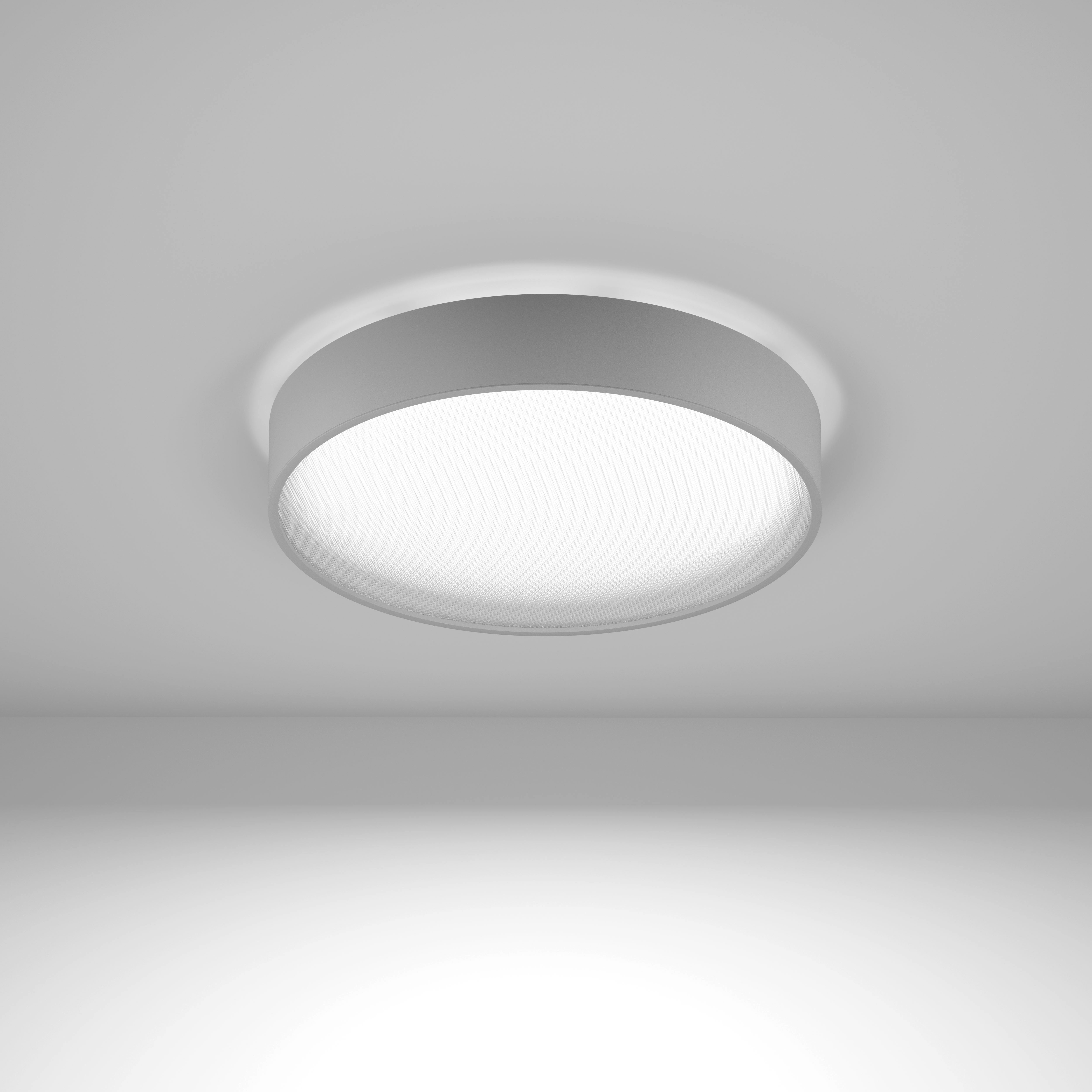 RONDO 90 Anbauleuchte, d450, direkt/indirekt, 3000K, microprisma, CRI> 80, Efficiency , silber, Dekorring silber - Bild 1