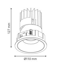 Design Downlight Einbauleuchte, d110, direkt, 3000K, CRI> 90, DALI, Basic, weiß - Bild 3
