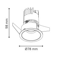 Design Downlight Einbauleuchte, d78, direkt, 3000K, CRI> 90, DALI, Basic, schwarz - Bild 2