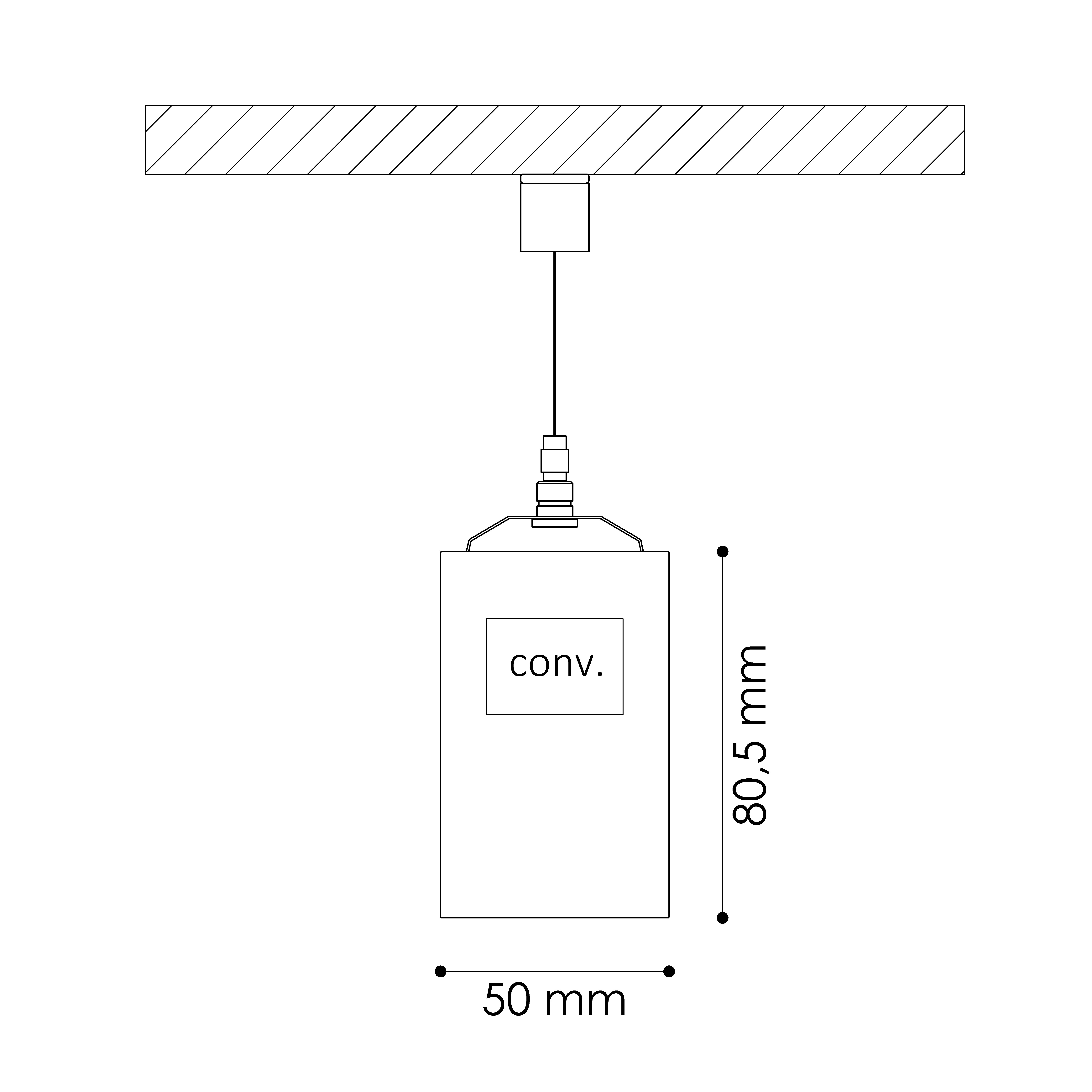 OFFICELINEO 50 Pendelleuchte, 2171, direkt/indirekt, 3000K, BAP-Raster schwarz matt, CRI> 90, on/off, Efficiency , schwarz - Bild 2