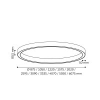RING 50 Anbauleuchte, d3090, direkt, 3000K, opal, CRI> 80, Efficiency , weiß - Bild 2