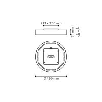 RONDO 90 Anbauleuchte, d450, direkt/indirekt, 3000K, microprisma, CRI> 80, Efficiency , silber, Dekorring silber - Bild 2
