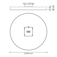 RONDO 90 Anbauleuchte, d950, direkt, 3000K, opal, CRI> 80, Efficiency , weiß, Dekorring weiß - Bild 2