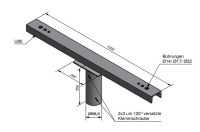 Lichtmast 2-fach Traverse für Zopf Ø76 | 1000mm - Bild 2