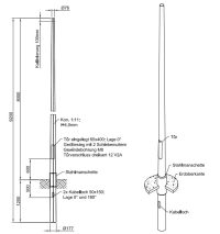 Lichtmast gerade konisch (EN40) Stahlmanschette LPH 8m - Zopf 76mm - t 4mm - Bild 2