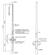 Lichtmast gerade konisch (EN40) Stahlmanschette LPH 10m - Zopf 76mm - t 4mm - Bild 2