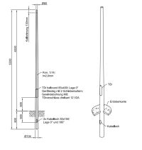 Lichtmast gerade konisch (EN40) LPH 4.5m - Zopf 60mm - t 2mm - Bild 2