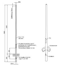 Lichtmast gerade konisch (EN40) LPH 5m - Zopf 60mm - t 2mm - Bild 2