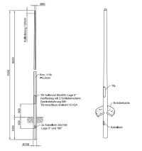 Lichtmast gerade konisch (EN40) LPH 6m - Zopf 60mm - t 2mm - Bild 2