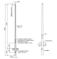 Lichtmast gerade konisch (EN40) LPH 5m - Zopf 76mm - t 2mm - Bild 2