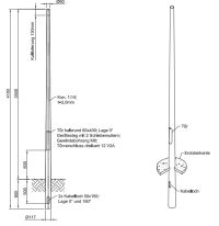 Lichtmast gerade konisch (EN40) LPH 3.5m - Zopf 60mm - t 2mm - Bild 2