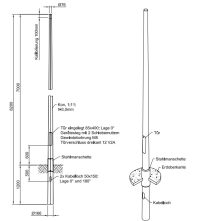 Lichtmast gerade konisch (EN40) Stahlmanschette LPH 7m - Zopf 76mm - t 3mm - Bild 2