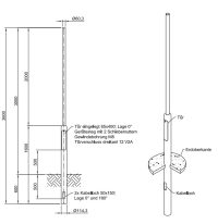 Lichtmast gerade abgesetzt (EN40) LPH 3m - Zopf 60mm - t mm - Bild 2