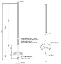Lichtmast gerade abgesetzt (EN40) LPH 3.5m - Zopf 76mm - t mm - Bild 2