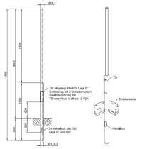 Lichtmast gerade abgesetzt (EN40) LPH 4m - Zopf 76mm - t mm - Bild 2
