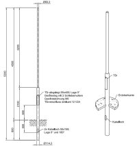Lichtmast gerade abgesetzt (EN40) LPH 4.5m - Zopf 60mm - t mm - Bild 2