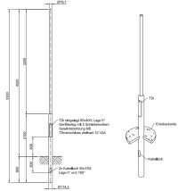 Lichtmast gerade abgesetzt (EN40) LPH 4.5m - Zopf 76mm - t mm - Bild 2