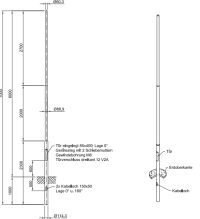 Lichtmast gerade abgesetzt (EN40) LPH 6m - Zopf 60mm - t mm - Bild 2