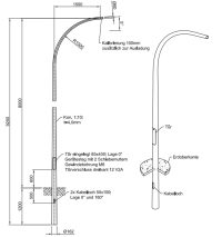 Lichtmast Peitsche konisch (EN40) LPH 9.2m - Zopf 60mm - t 4mm - Bild 2