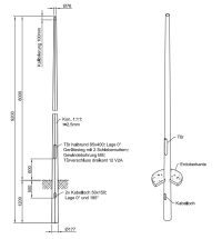 Lichtmast gerade konisch (EN40) LPH 8m - Zopf 76mm - t 2.5mm - Bild 2