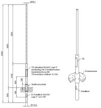 Lichtmast gerade abgesetzt (EN40) Stahlmanschette LPH 4.5m - Zopf 76mm - t mm - Bild 2