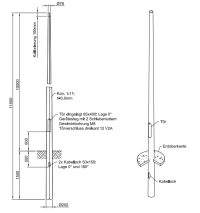 Lichtmast gerade konisch (EN40) LPH 10m - Zopf 76mm - t 3mm - Bild 2