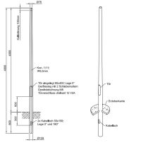 Lichtmast gerade konisch (EN40) LPH 4m - Zopf 76mm - t 3mm - Bild 2