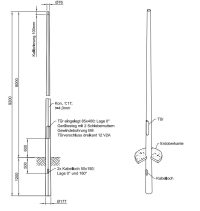 Lichtmast gerade konisch (EN40) LPH 8m - Zopf 76mm - t 4mm - Bild 2