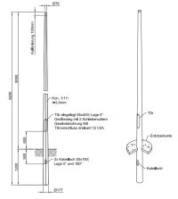 Lichtmast gerade konisch (EN40) LPH 8m - Zopf 76mm - t 3mm - Bild 2