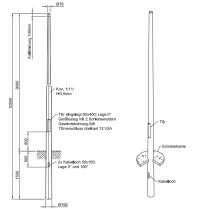 Lichtmast gerade konisch (EN40) LPH 9m - Zopf 76mm - t 3mm - Bild 2