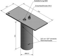 Lichtmast 1-fach Traverse für Zopf Ø76 | 300mm - Bild 1