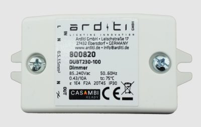 CASAMBI Dimmer CBU-TED. IP30 Gehäuse. Phasenabschnitt