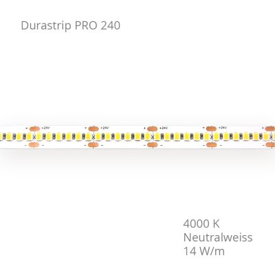LED-Streifen DURASTRIP PRO240 IP20 5m 14W/m 24V 4000K