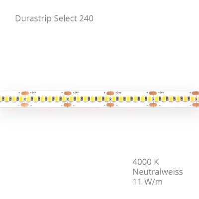LED-Streifen DURASTRIP SELECT 240 IP20 240 LED/m 5m 11W/m 24V 4000K