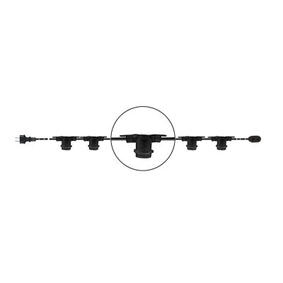 Leuchte CATENARIA 24 LAMPENHÄLTER E26 Schwarz IP44 16000mm