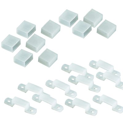DURASTRIP SELECT IP65, Zubehör, Verbindungskit, 10 Endkappen + 10 Clips + Silikon