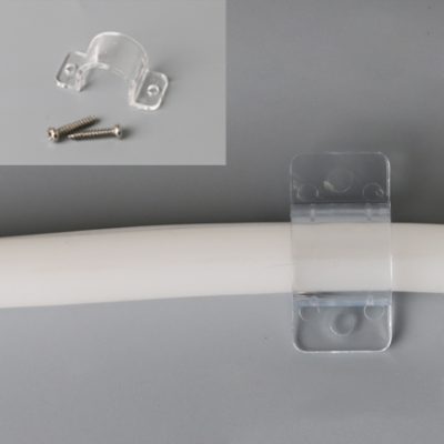 DuraNeonFlex - VERT Flex, Befestigungsset, 5 Clips + 10 Schrauben, transparent
