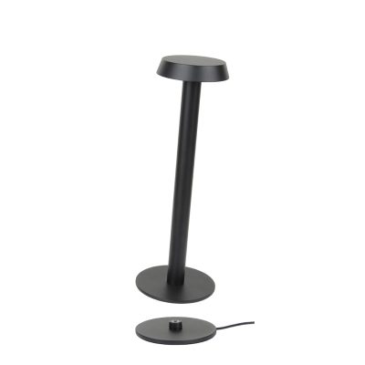 MARAMA Akku-Tischleuchte+Ladestation - 2W, 3000K, 100lm, DIM, schwarz