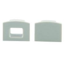 LED Profil P02B, Endkappen 6 StÃ¼ck, 3 mit Bohrung - 3 ohne, Silber, PC