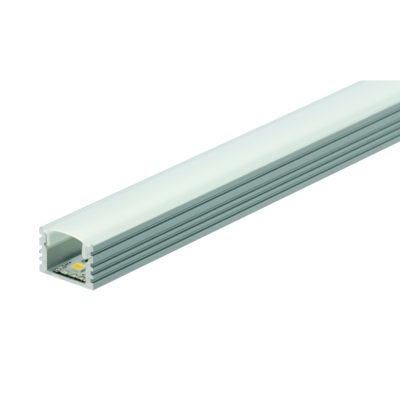 LED Profil P02B, Aufbau, 3m, 13,5x17.5mm, Aluminium, inkl. Abdeckung opal PMMA
