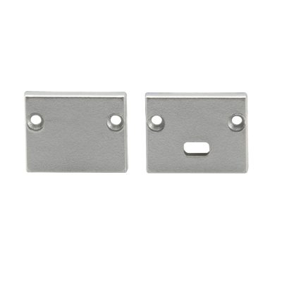 LED Profil P03B, Endkappen 6 StÃ¼ck, 3 mit Bohrung - 3 ohne, Silber, PC