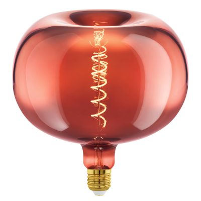 EGLO LM-E27 LED BIG SIZE E27 4W/40LM  GLASFORM APFEL  BEDAMPFT KUPFERFARBEN -dimmbar