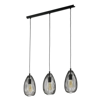 Eglo CLEVEDON Hängeleuchte Schwarz. 3-flammig