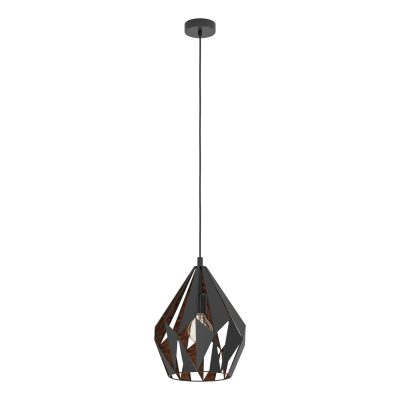 Eglo VINTAGE Hängeleuchte Kupferfarben. Schwarz. 1-flammig