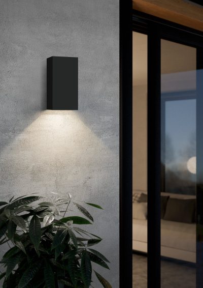 Eglo EREMITANA-Z Außenwandleuchte LED Schwarz. 2-flammig. Farbwechsler